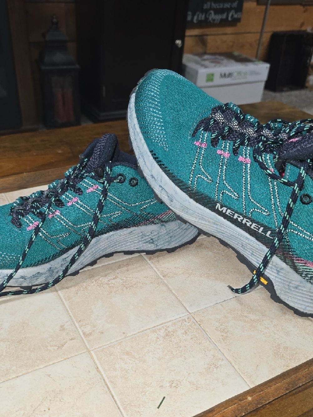 Merrell Teal and Navy Women's Trail Sneakers Size 8W - Picture 7 of 9